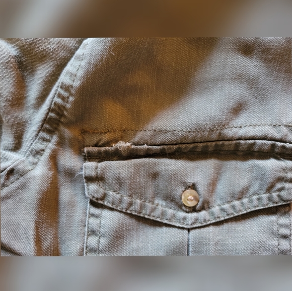 Olive green button down shirt - Picture 3 of 3